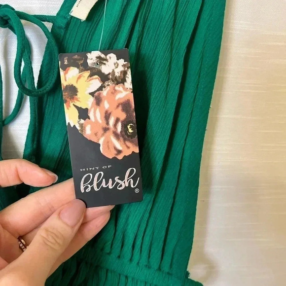 BLUSH Ruched Waist Plunge Mini Dress - Picture 10 of 10